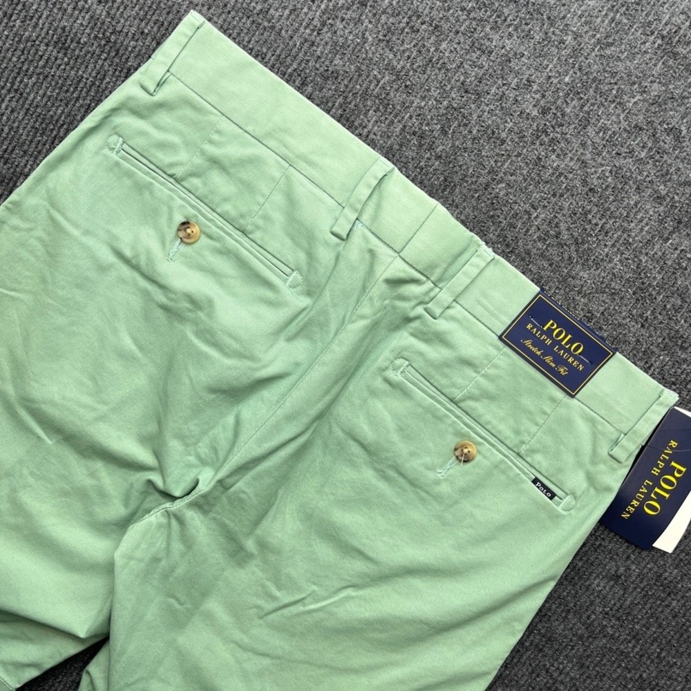 Polo Ralph Lauren Stretch Slim Fit Shorts Mint Green Size 29 Preppy Chino NWT